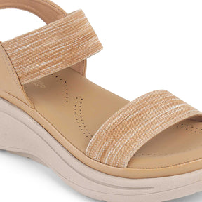 Tresmode Hosint Beige Women's Casual Platform Wedge Sandals