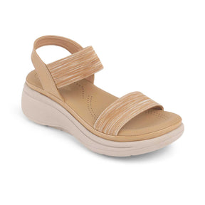 Tresmode Hosint Beige Women's Casual Platform Wedge Sandals