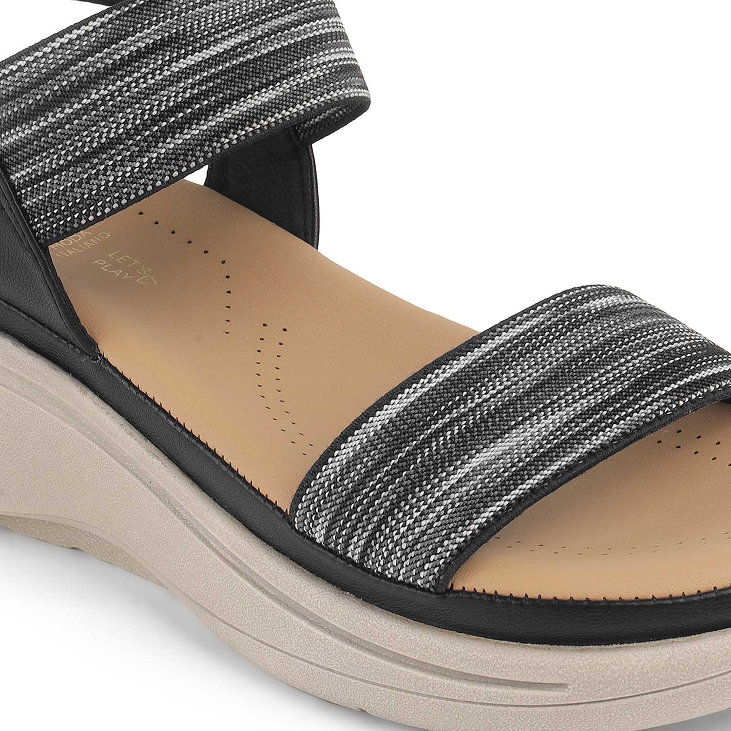 Tresmode Hosint Black Women's Casual Platform Wedge Sandals