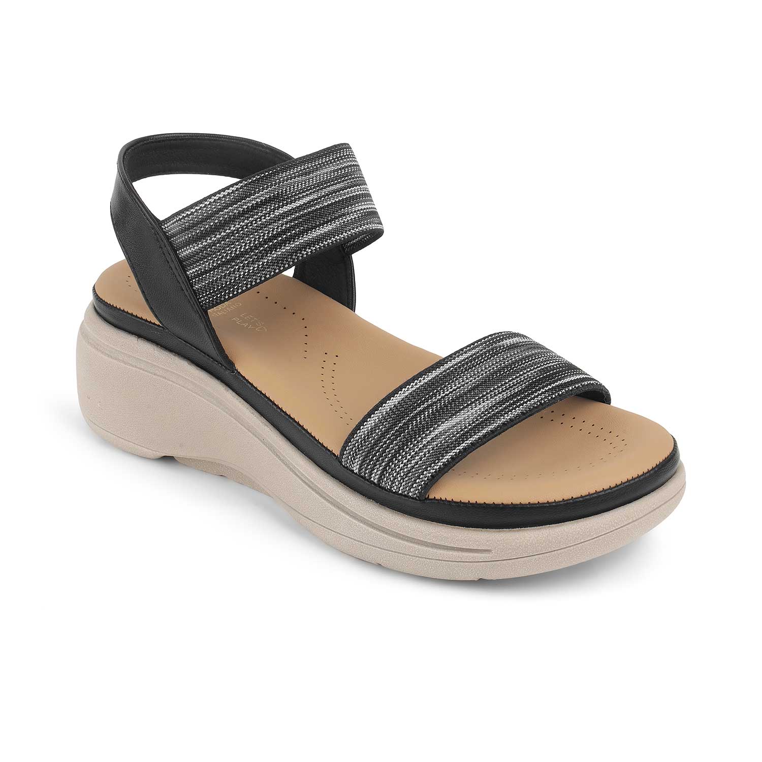 Tresmode Hosint Black Women's Casual Platform Wedge Sandals