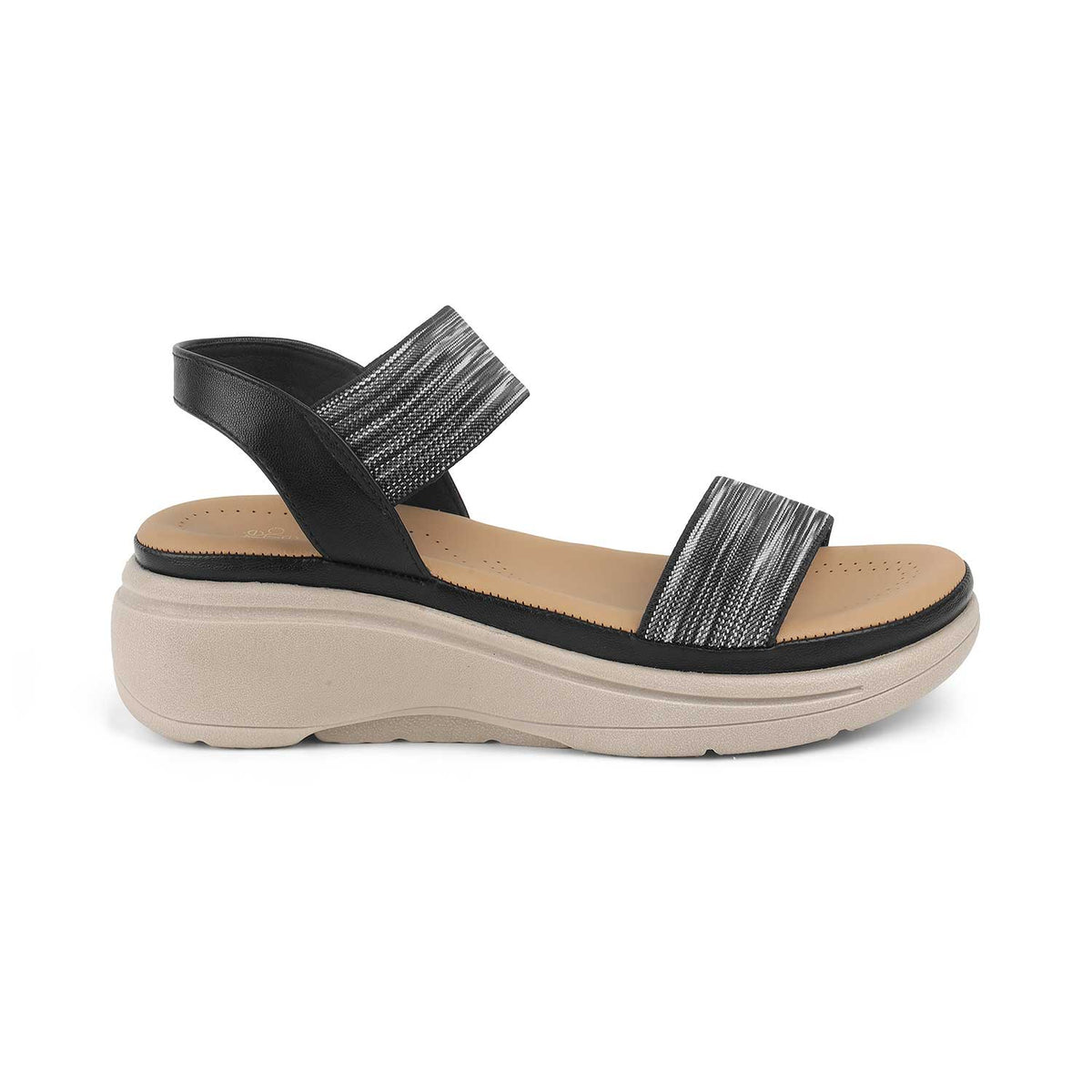 Tresmode Hosint Black Women's Casual Platform Wedge Sandals