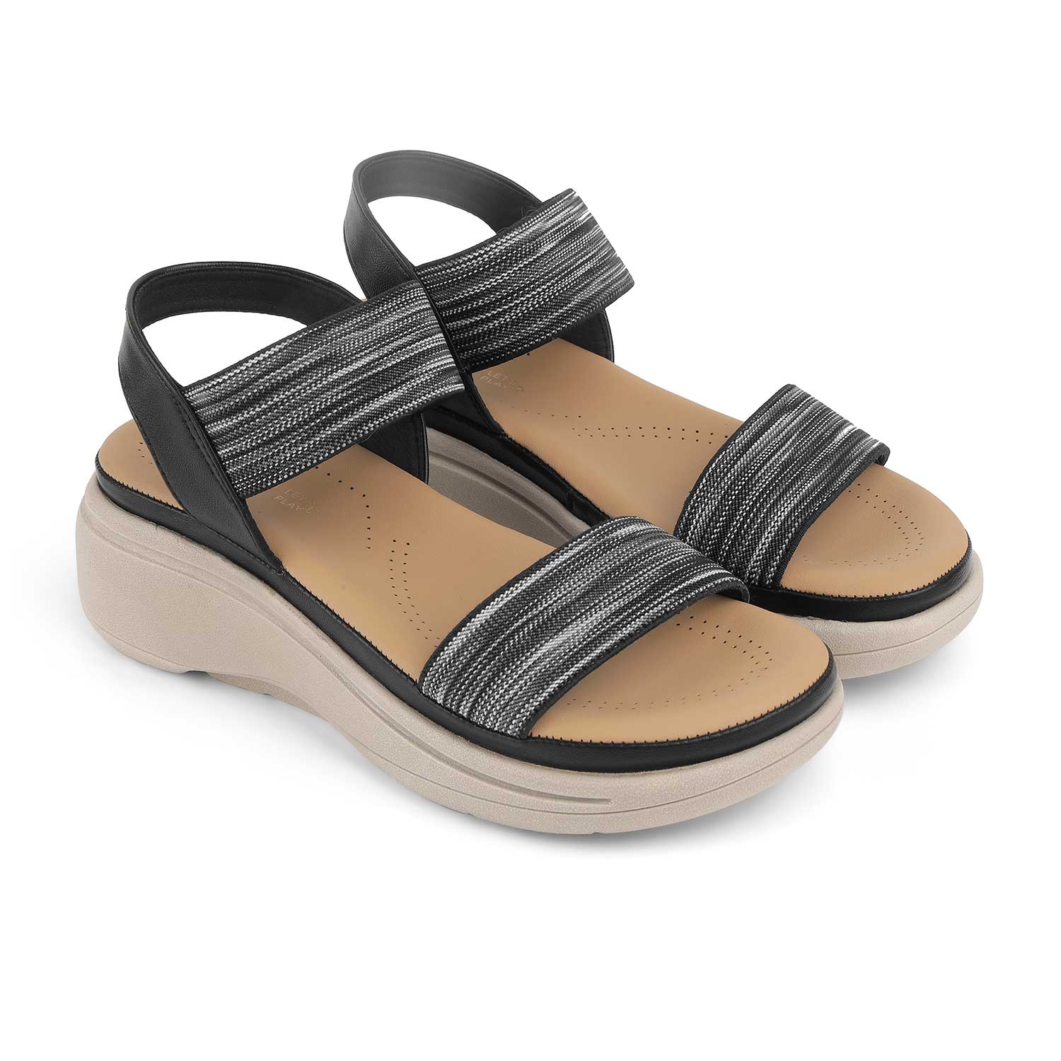 Tresmode Hosint Black Women's Casual Platform Wedge Sandals