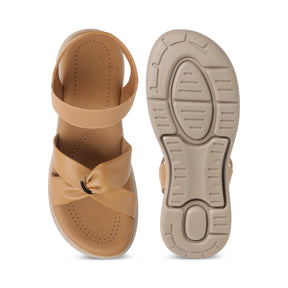 Tresmode Hospi Beige Women's Casual Wedge Sandals