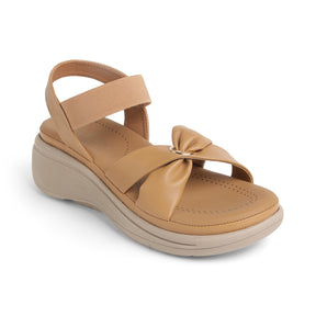 Tresmode Hospi Beige Women's Casual Wedge Sandals