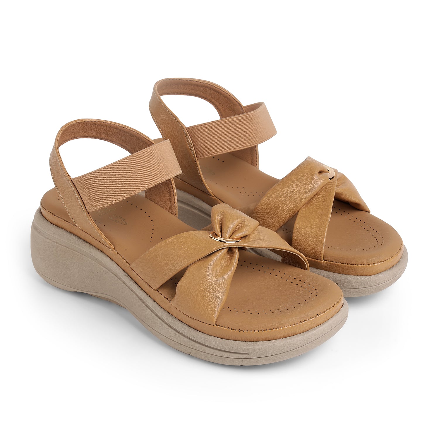 Tresmode Hospi Beige Women's Casual Wedge Sandals