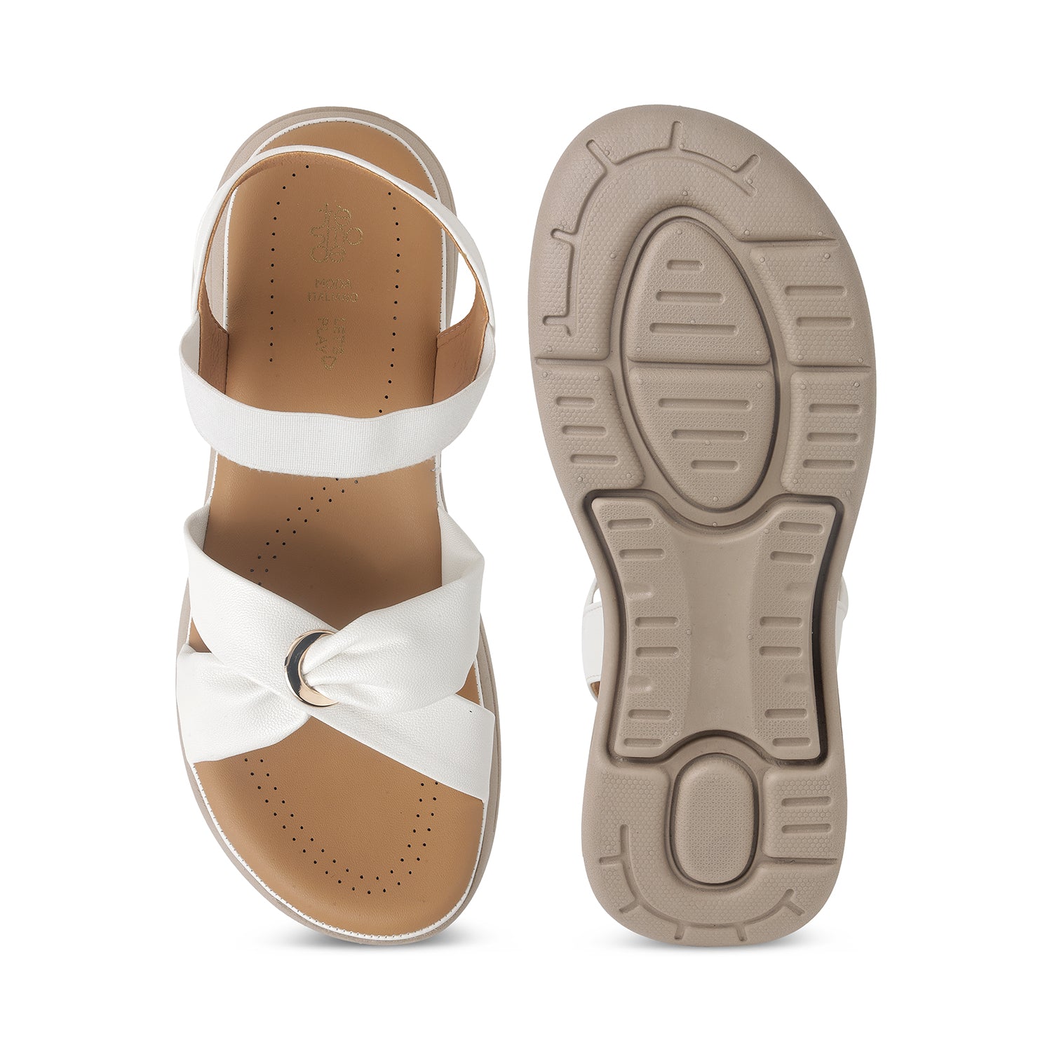 Tresmode Hospi White Women's Casual Wedge Sandals