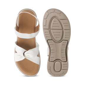 Tresmode Hospi White Women's Casual Wedge Sandals