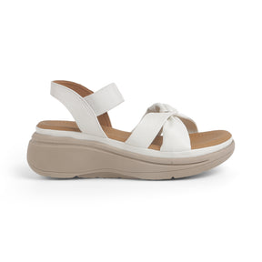 Tresmode Hospi White Women's Casual Wedge Sandals