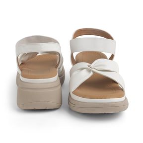 Tresmode Hospi White Women's Casual Wedge Sandals