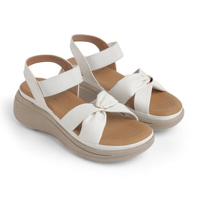 Tresmode Hospi White Women's Casual Wedge Sandals