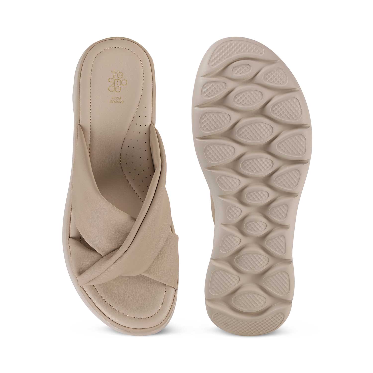 Tresmode Ian Beige Women's Casual Wedge Sandals