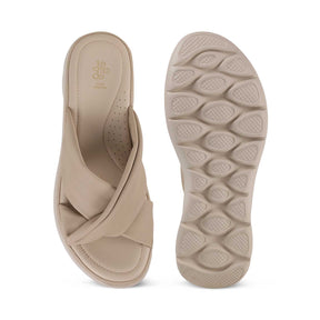 Tresmode Ian Beige Women's Casual Wedge Sandals