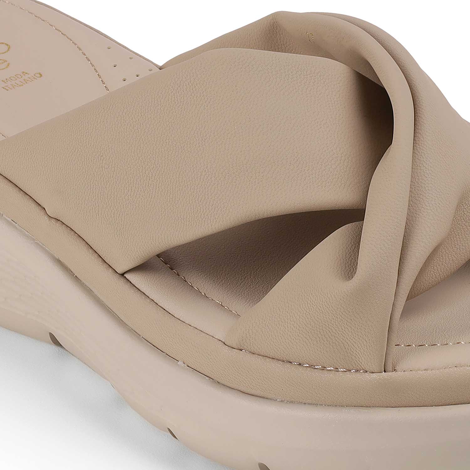 Tresmode Ian Beige Women's Casual Wedge Sandals