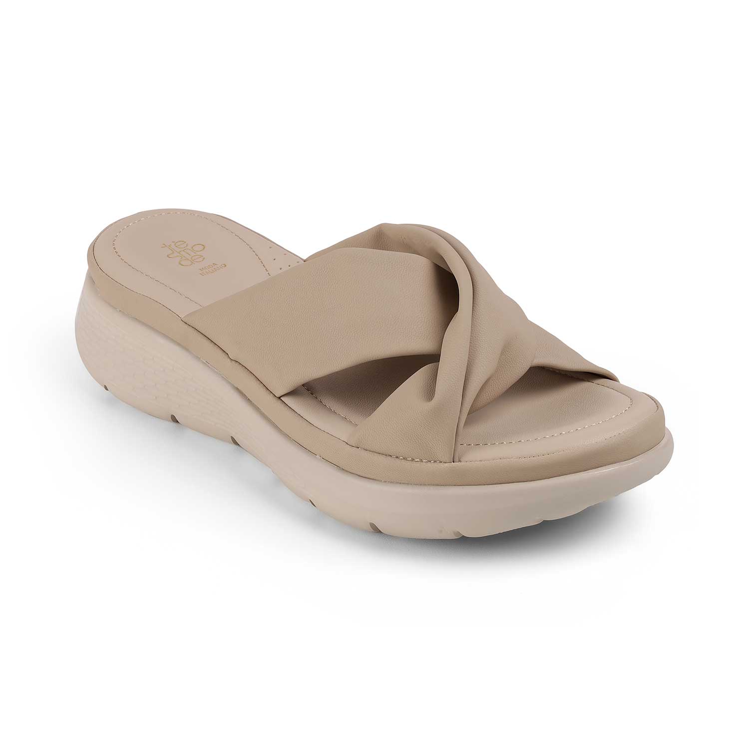 Tresmode Ian Beige Women's Casual Wedge Sandals