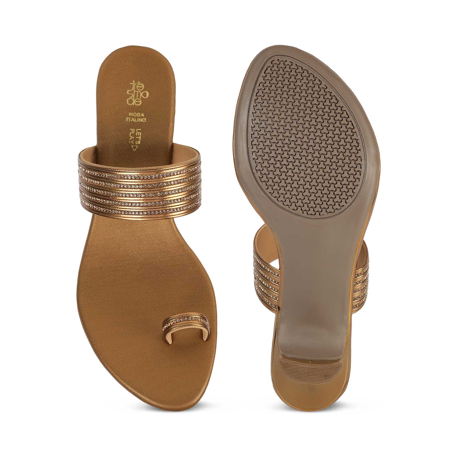 Tresmode Jer Bronze Women's Dress Heel Sandals