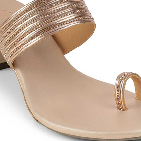 Tresmode Jer Champagne Women's Dress Heel Sandals