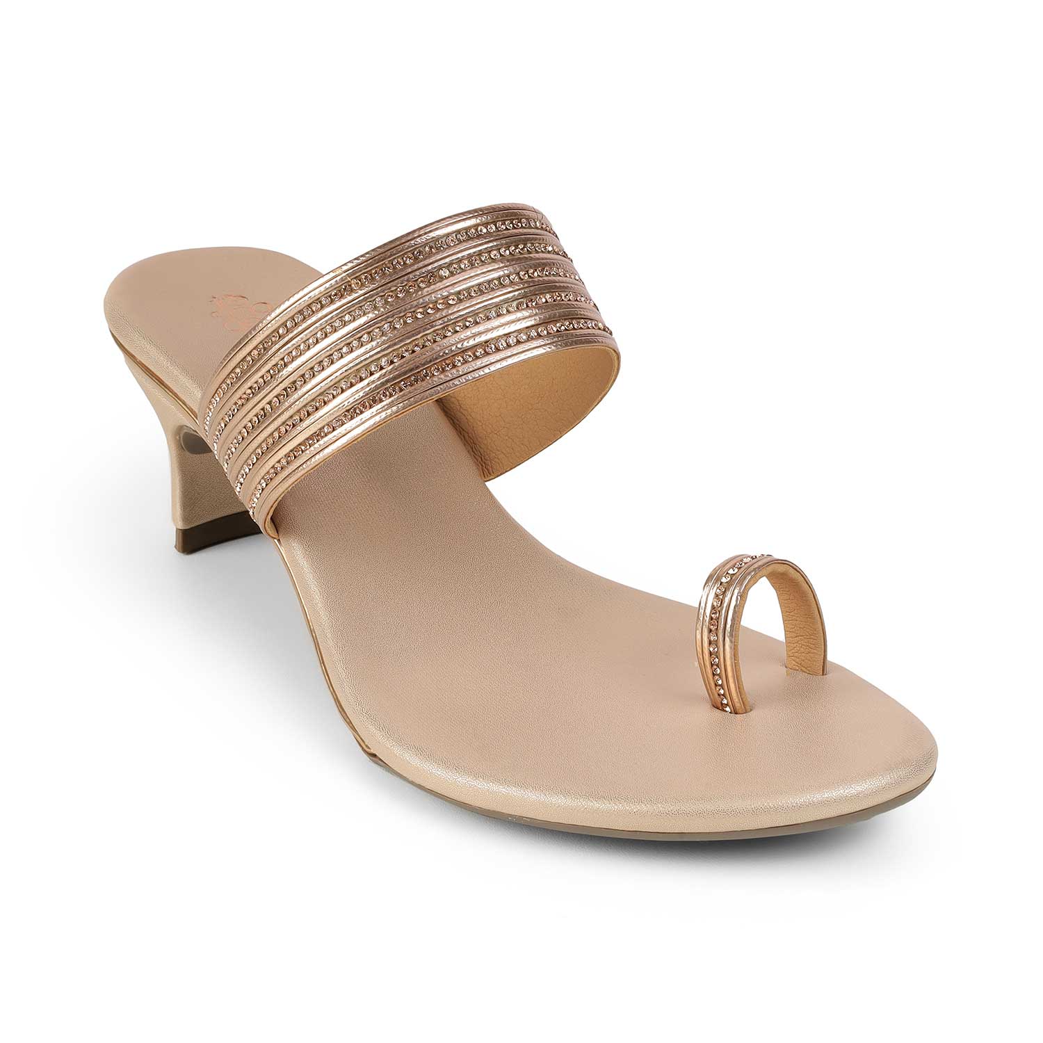 Tresmode Jer Champagne Women's Dress Heel Sandals