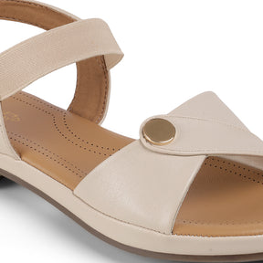 Tresmode Jero Cream Women's Dress Sandals