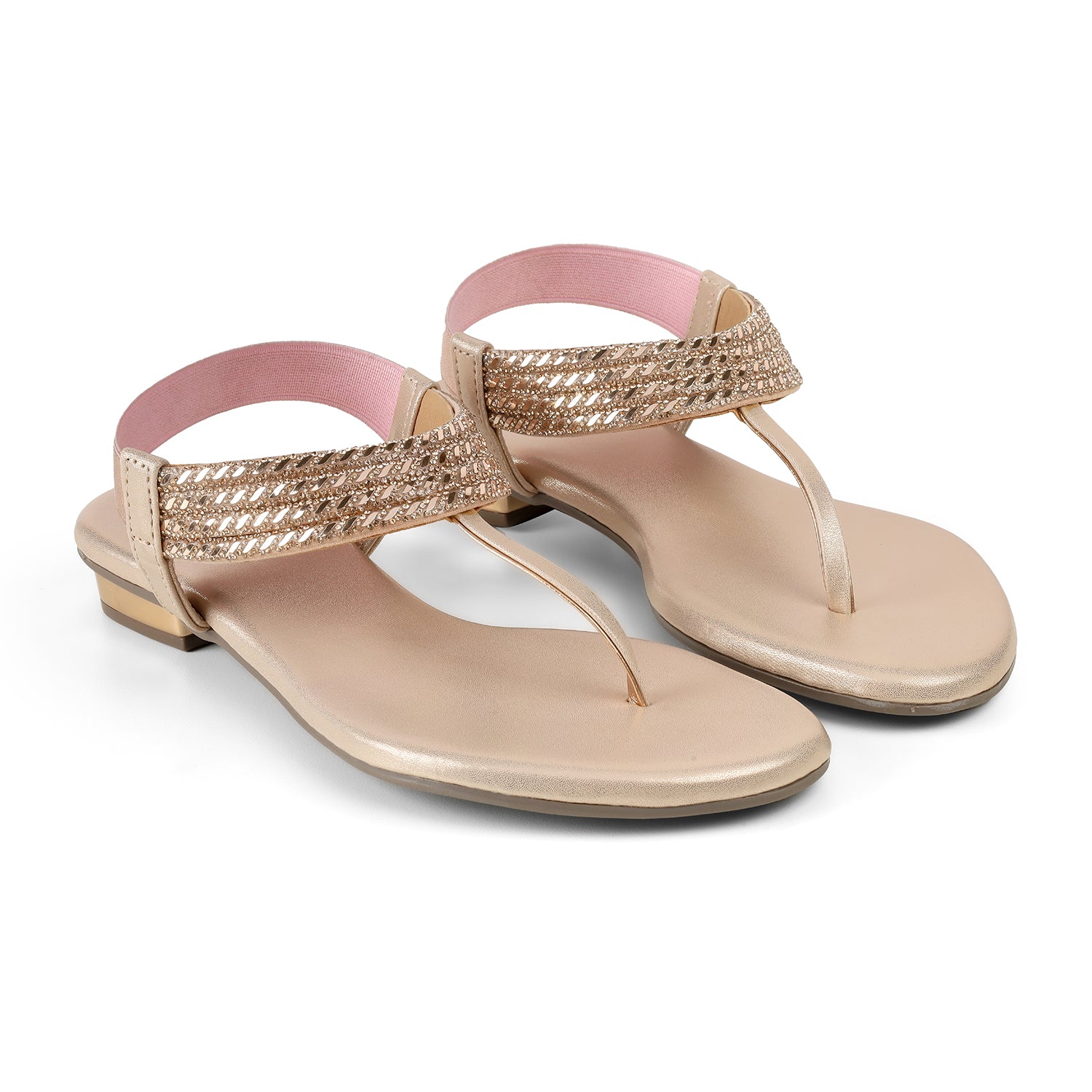 Tresmode Jewel Champagne Women's Dress Sandals