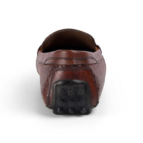 Tresmode Julien Brown Men's Leather Driving Penny Loafers