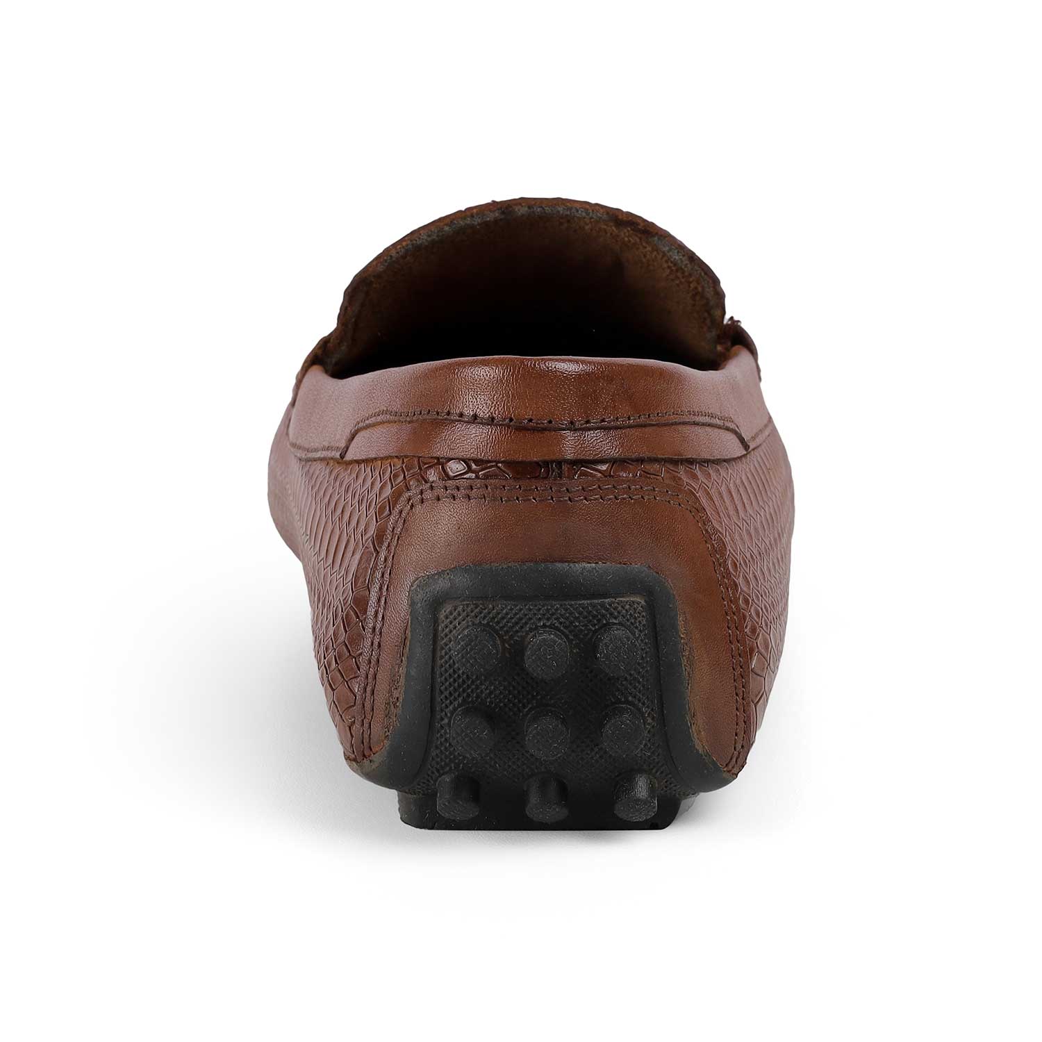 Tresmode Julien Tan Men's Leather Driving Penny Loafers