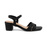 Tresmode Lex Black Women's Dress Block Heel Sandals
