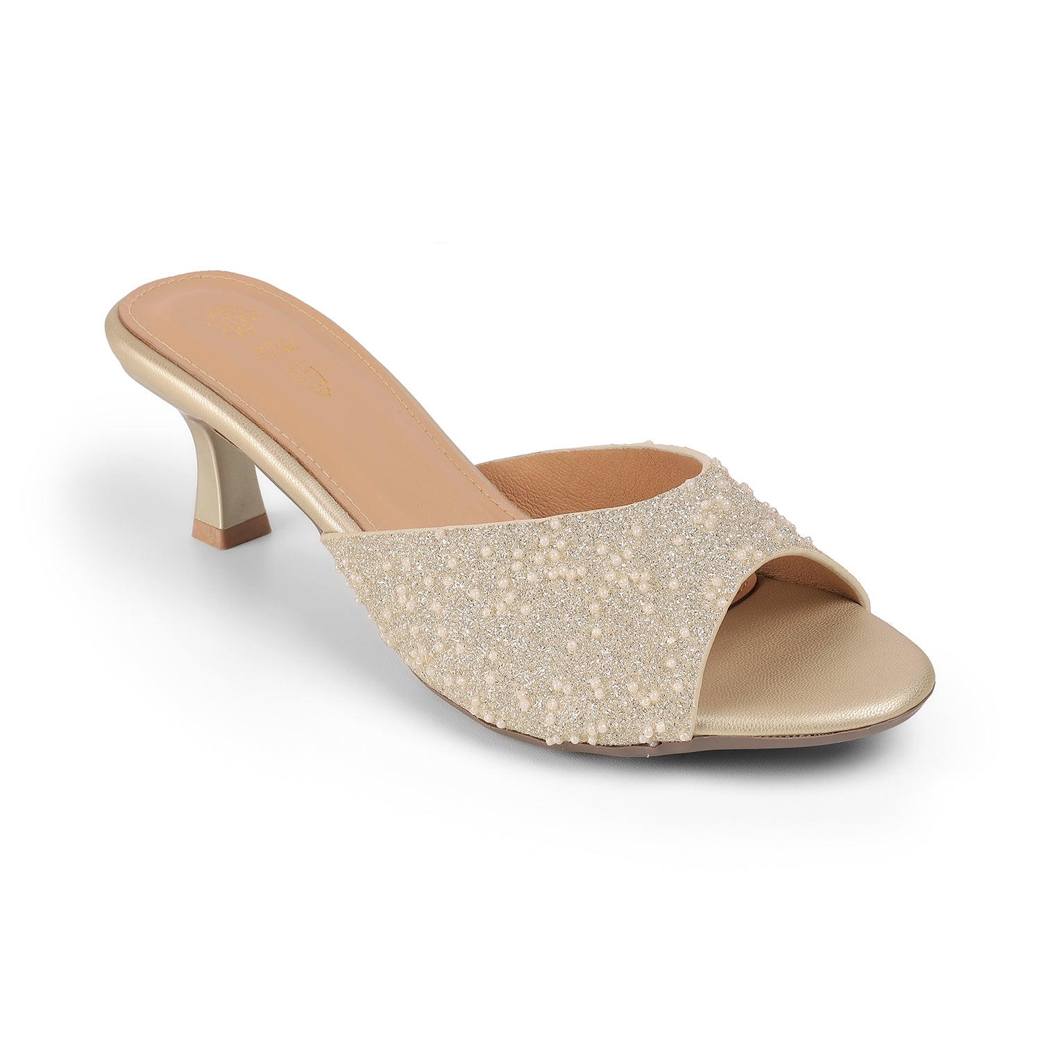 Tresmode Maines Gold Women's Dress Heel Sandals