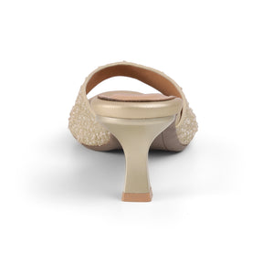 Tresmode Maines Gold Women's Dress Heel Sandals