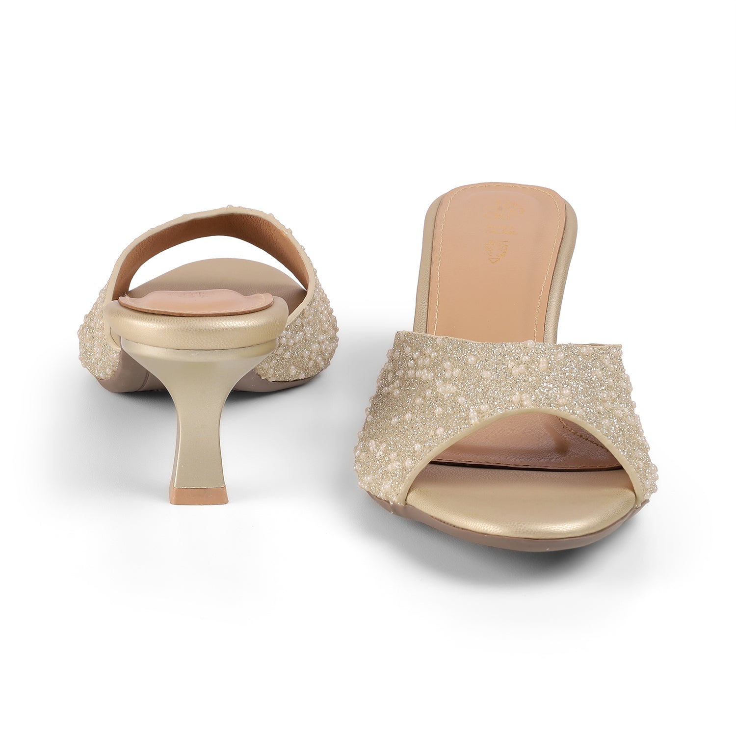 Tresmode Maines Gold Women's Dress Heel Sandals