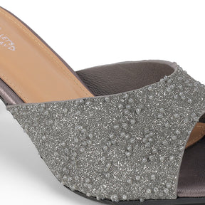 Tresmode Maines Pewter Women's Dress Heel Sandals