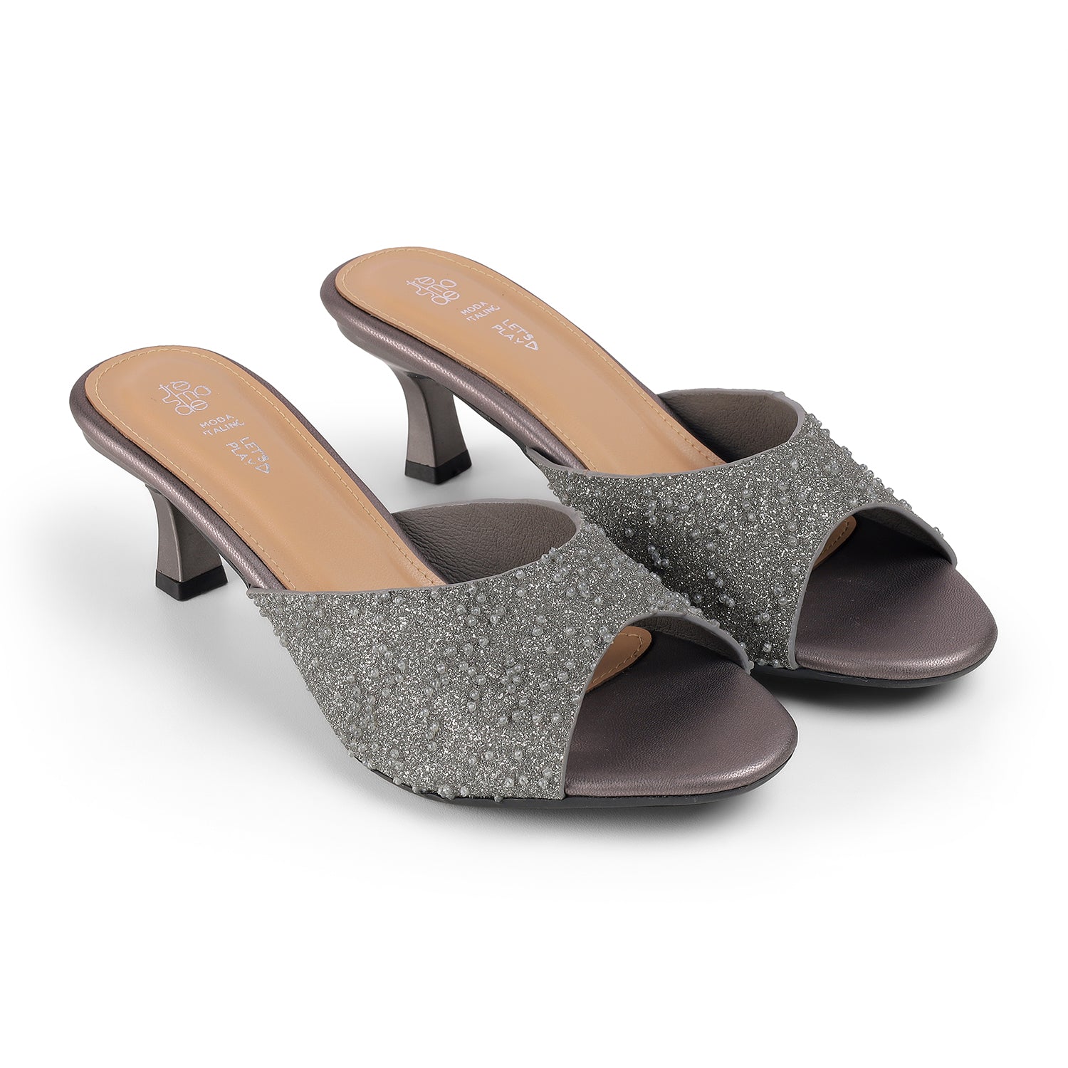 Tresmode Maines Pewter Women's Dress Heel Sandals