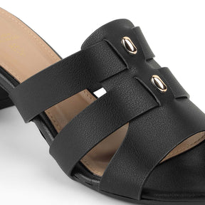 Tresmode Marzio Black Women's Dress Block Heel Sandals