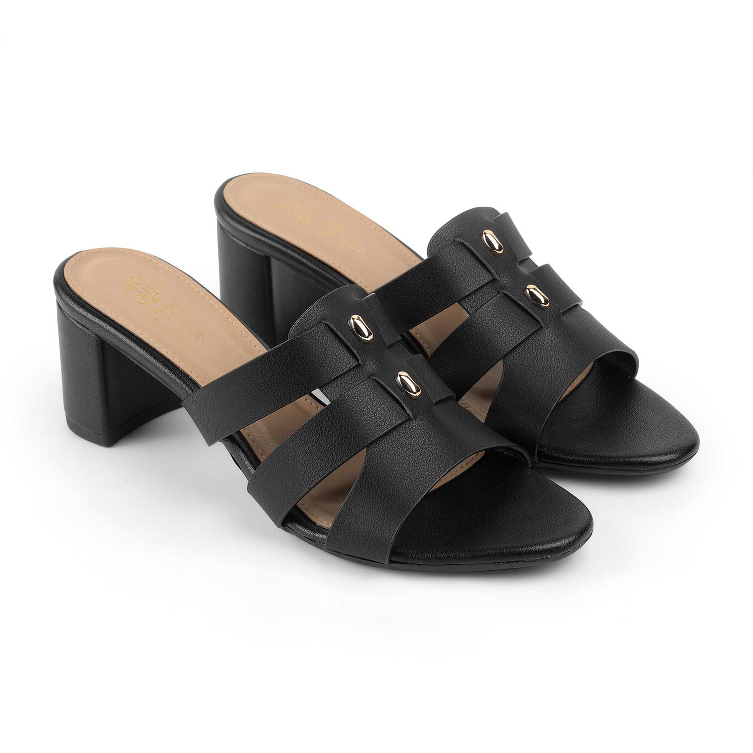 Tresmode Marzio Black Women's Dress Block Heel Sandals