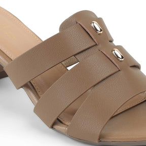Tresmode Marzio Taupe Women's Dress Block Heel Sandals