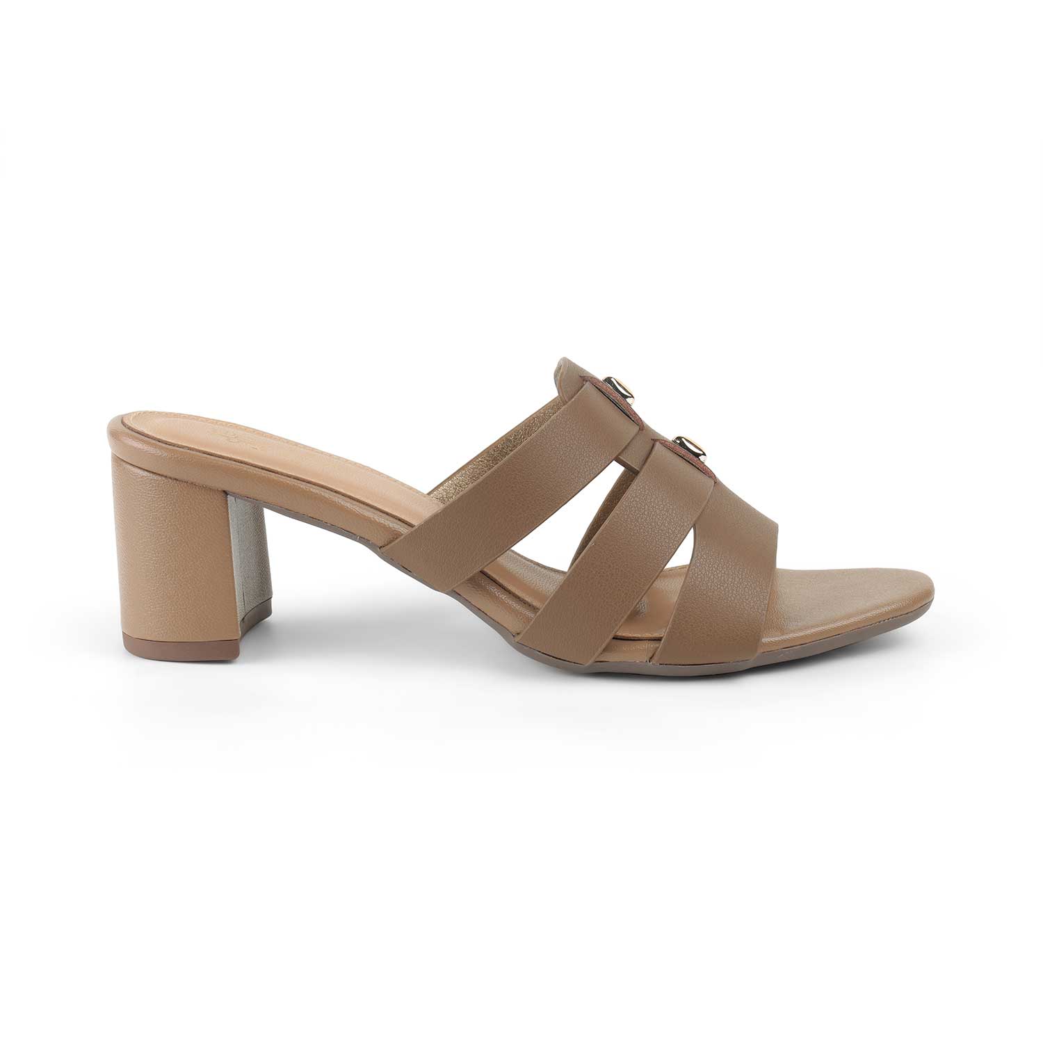 Tresmode Marzio Taupe Women's Dress Block Heel Sandals