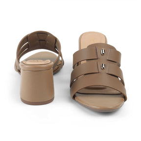 Tresmode Marzio Taupe Women's Dress Block Heel Sandals