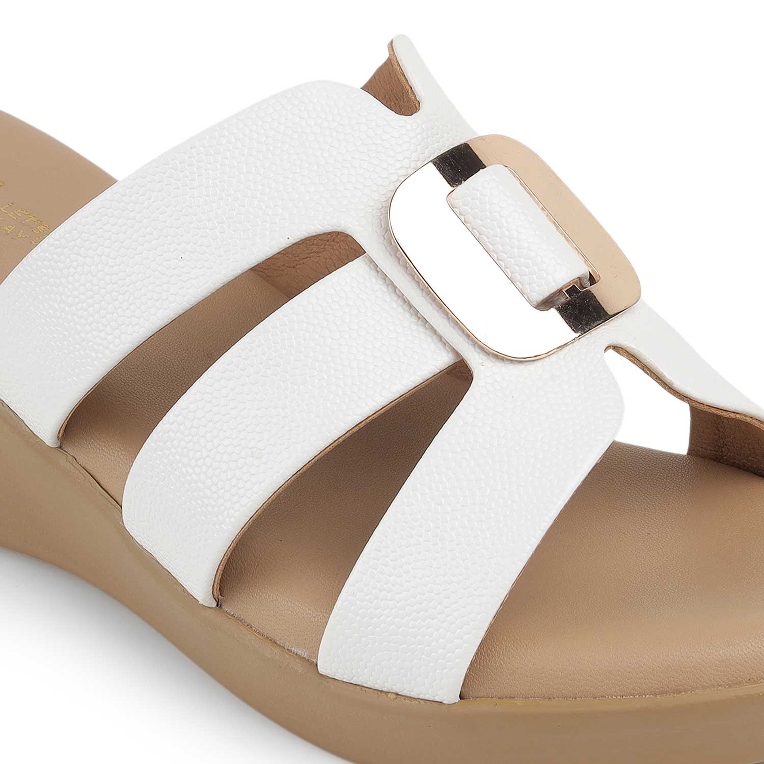 Tresmode Masili White Women's Casual Wedge Sandals