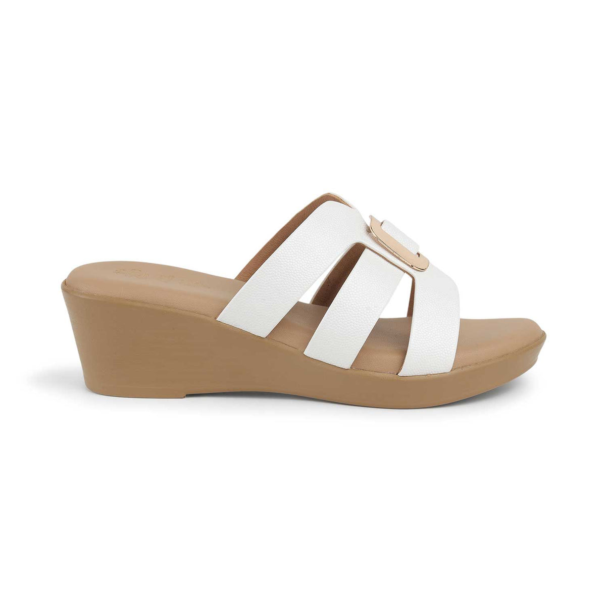 Tresmode Masili White Women's Casual Wedge Sandals