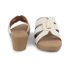 Tresmode Masili White Women's Casual Wedge Sandals