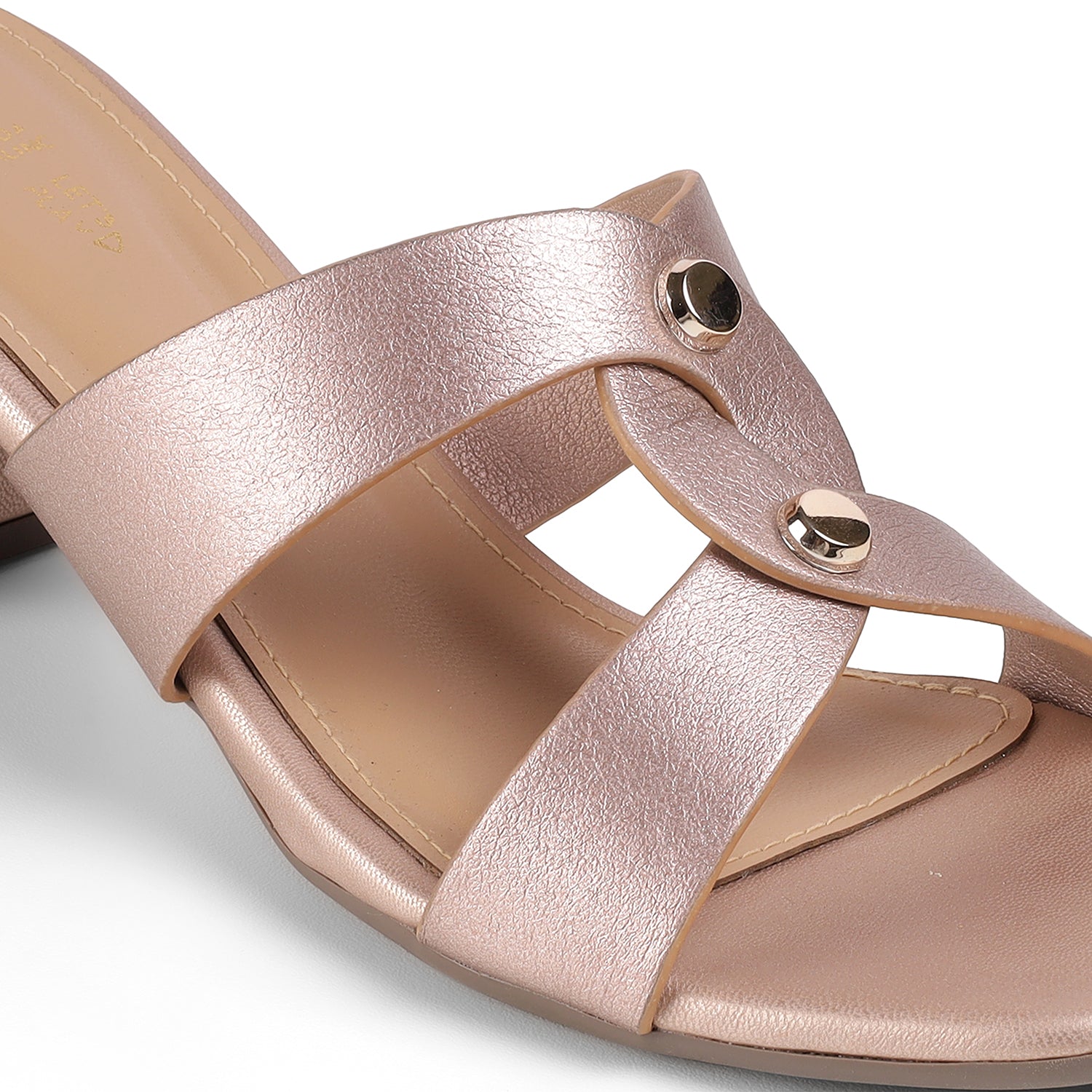 Tresmode Mataya Champagne Women's Dress Block Heel Sandals