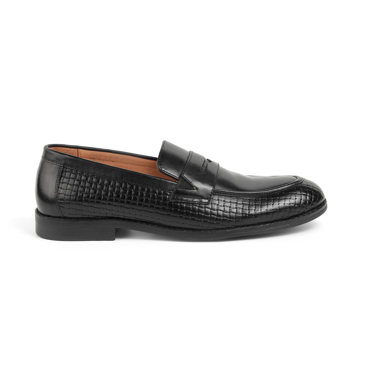 Tresmode Mel Black Men's Leather Penny Loafers