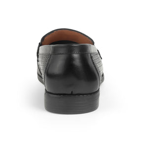 Tresmode Mel Black Men's Leather Penny Loafers