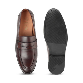 Tresmode Mel Cognac Men's Leather Penny Loafers