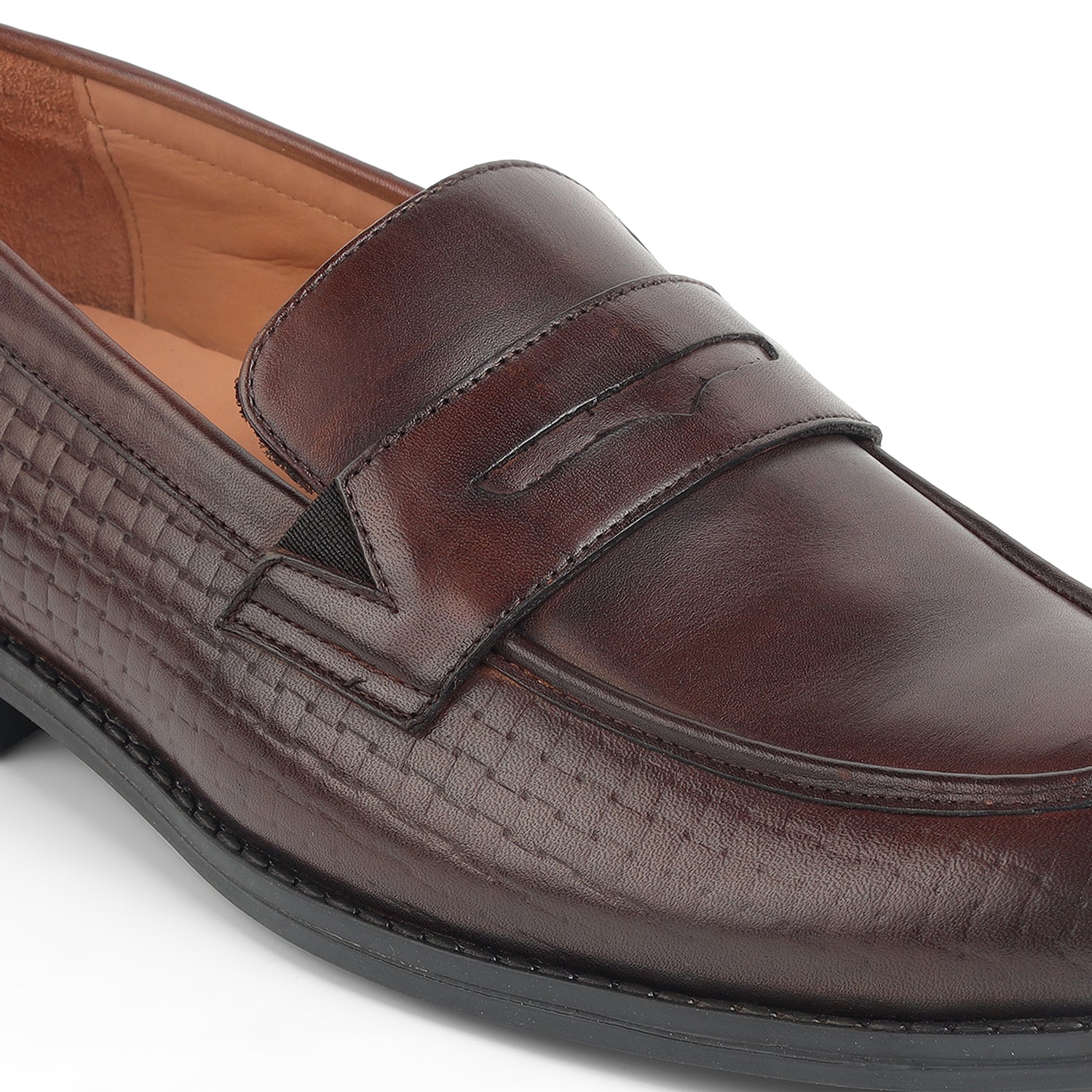 Tresmode Mel Cognac Men's Leather Penny Loafers