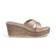 Tresmode Met Champagne Women's Dress Wedge Sandals