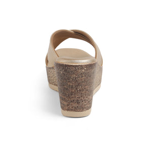 Tresmode Met Gold Women's Dress Wedge Sandals
