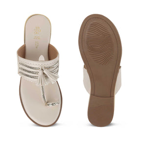 Tresmode Mirko Cream Women's Dress Flats