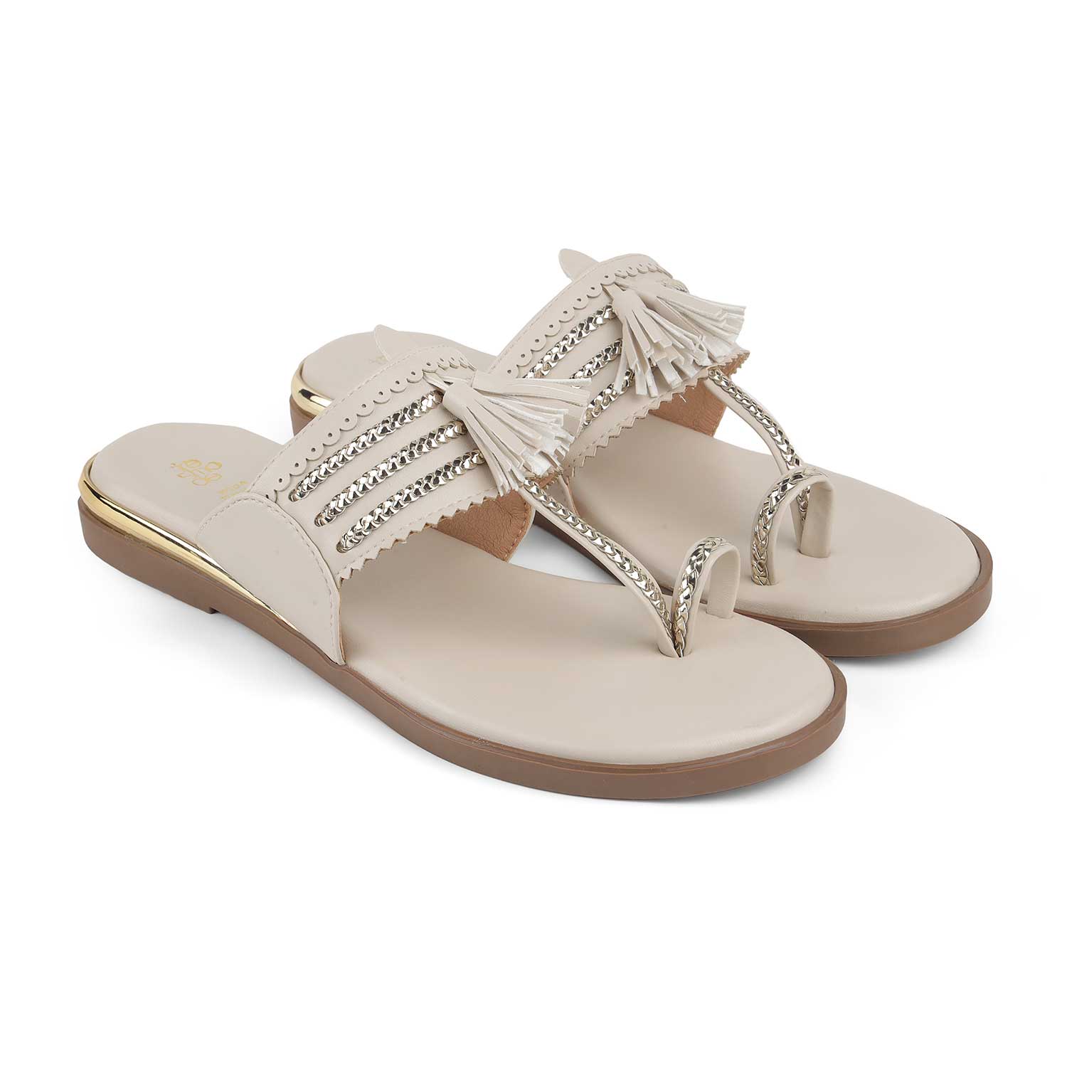 Tresmode Mirko Cream Women's Dress Flats