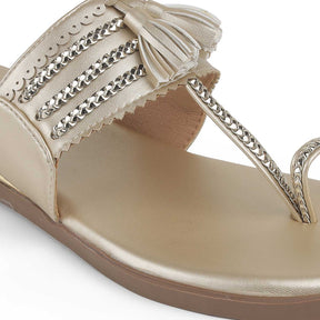 Tresmode Mirko Gold Women's Dress Flats