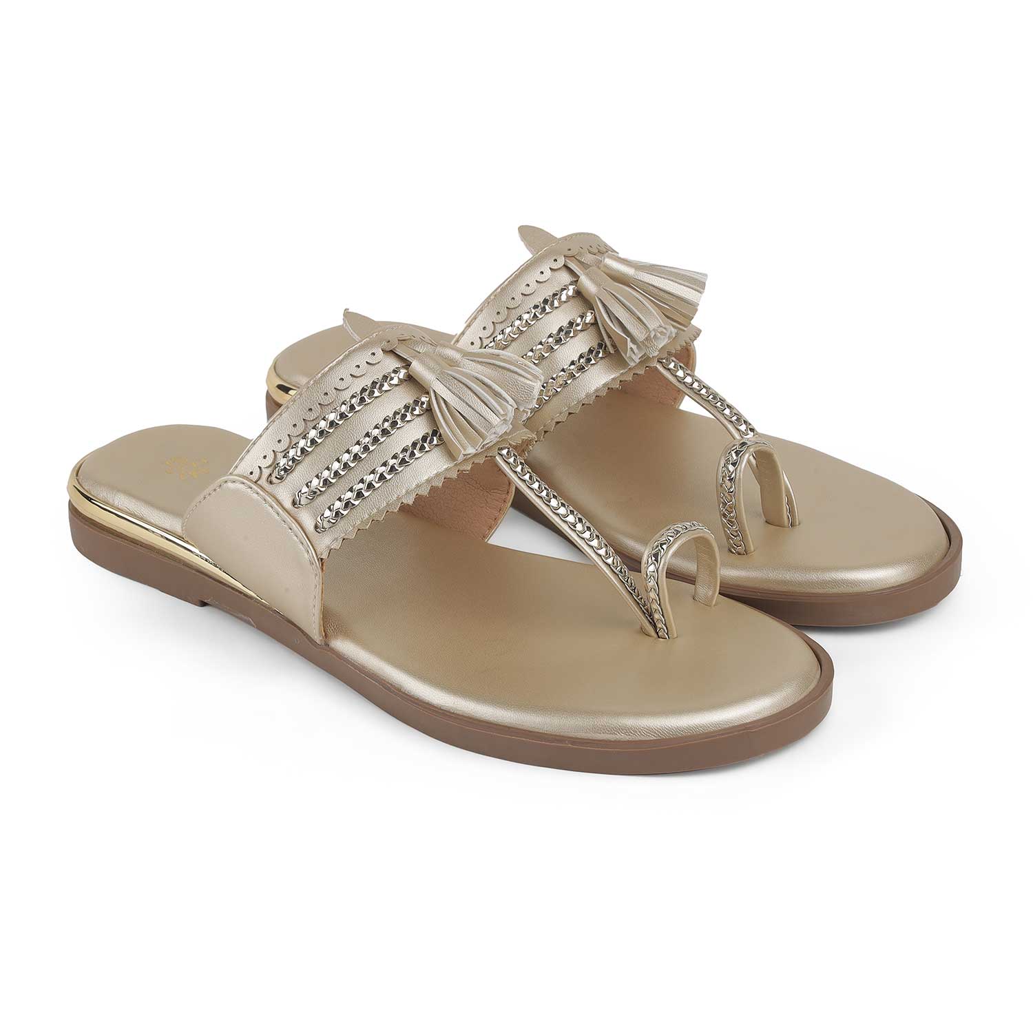 Tresmode Mirko Gold Women's Dress Flats
